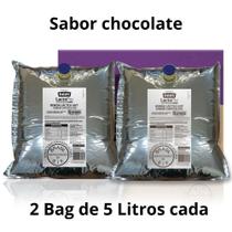 Kit 2 Calda Pronta para Sorvete Expresso LactoPro V Daus Sabor Chocolate bags de 5 Lts
