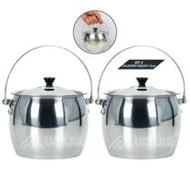 Kit 2 Caldeirão pequeno bojudo de aluminio nº 12 - 1,3L