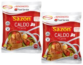 kit 2 Caldo Sazon Profissional Sabor Carne 1,1kg Rende 55L