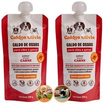 Kit 2 Caldos de Ossos Olívia Sabor Carne Líquido para Cachorro e Gatos 250g Kit 2 Caldos de Ossos Olívia Sabor Carne Líquido para Cachorro e Gatos 250g
