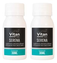Kit 2 Calmante Concentrado P/ Cães E Gatos Vitan Serena 30ml