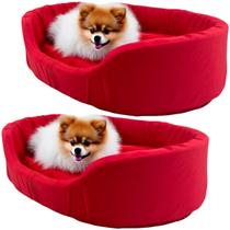 Kit 2 Cama Europa Cachorro Gato Caminha Pet Lavável Pequeno - Vermelho