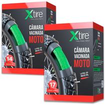 Kit 2 Câmara de ar Moto Xtire Com Selante antifuro Vacina de Pneu ARO 14 17 18 19 21