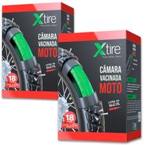 Kit 2 Câmara de ar Moto Xtire Com Selante antifuro Vacina de Pneu ARO 14 17 18 19 21