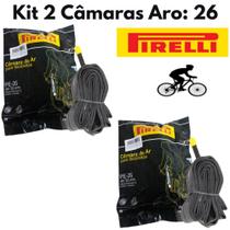 Kit 2 Câmaras De Ar Pirelli Bicicleta Aro 26 Bico Grosso 33mm