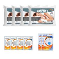 Kit 2 Camas Solteirão 10pçs 4 Travesseiros Confort 5 e Capas Kit 2 Camas Solteirão 10pçs 4 Travesseiros Confort 5 e Capas