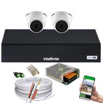 Kit 2 Câmera 1220D mic intelbras Com Áudio dvr 1004-c S/hd