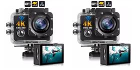 kit 2 Câmera 4k Ultra HD Sports Pro Wi-fi 30fps e 60fps Grave Vídeos Incríveis