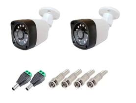 kit 2 Câmera Bullet 4x1 Hd 720p Lente 2,8mm Infra 20 Metros + Conectores