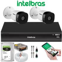 Kit 2 Câmera de Segurança Full Hd 1080p 1220b Intelbras Dvr Inteligente Imhdx 3108 com hd 1TB