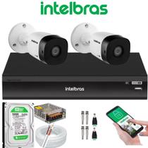 Kit 2 Câmera de Segurança Full Hd 1080p 1220b Intelbras Dvr Inteligente Imhdx 3108 com hd 500gb