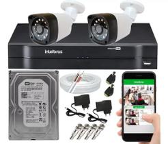 Kit 2 Camera de Segurança Hd 1 Mp Dvr Mhdx Intelbras