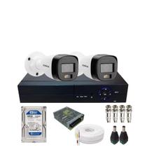 Kit 2 Câmera De Segurança Intelbras Vhd 3220b Full Color Com Áudio Dvr 4ch C/Hd