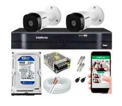 kit 2 camera de segurança monitoramento intelbras Completo