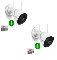 kit 2 Câmera De Vídeo Intelbras Im5 S Full Hd Com Cartao 64gb