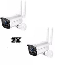 kit 2 Camera Ip Externa A Prova D Agua Wifi Visao Noturna