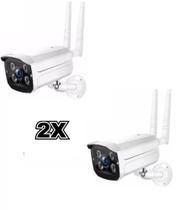 kit 2 Camera Ip Externa A Prova D Agua Wifi Visao Noturna Hd Ip65