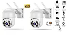 kit 2 Câmera Ip Externa Speed Dome Wifi Auto Tracking Ip66 Ptz