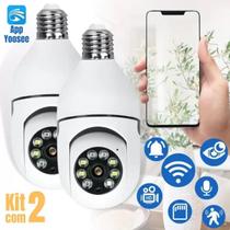 kit 2 Câmera Ip Segurança Lampada Panoramica Wifi Espia prova d'agua giratoria kit 2 Câmera Ip Segurança Lampada Panoramica Wifi Espia prova d'agua giratoria