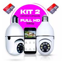 Kit 2 Camera Lampada Segurança Wifi + Cartão De Memória 32gb