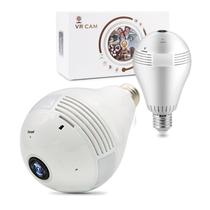 Kit 2 Câmera Lampada Vr 360 Grau Panorâmica Sem Fio Wifi