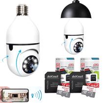 Kit 2 Câmera Robozinho Câmera 360 + 2 Cartão Memória 64gb Lâmpada Wifi Monitiramento a Distancia