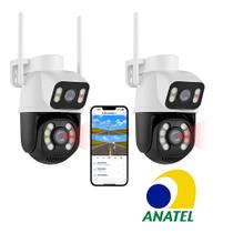 Kit 2 Câmera Segurança Externa Ip Wifi 4k 8mp Ptz Dupla Lente 360 Rotação Visão Noturna Rastreamento Automático Nf