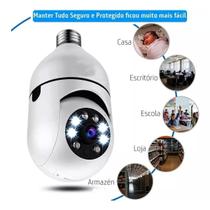 Kit 2 Câmera Segurança Giratória 360 Wifi 1080p FuLLHD Camera Lâmpada Robozinho - camera lampada