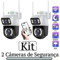 Kit 2 Câmera Segurança Ip A28 Wife Prova D'agua Lente Dupla Icsee Vigilancia 24h Detector de Movimento