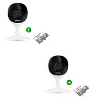 kit 2 Câmera Wifi Imx Mibo Full Hd Intelbras Branca C/ Cartao 64gb