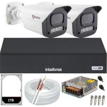 Kit 2 Câmeras 1080p Full Color C/Áudio Dvr Intelbras 4ch 1TB