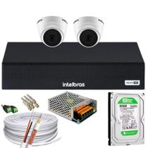 Kit 2 Câmeras 1220D mic Intelbras Dvr Intelbras Mhdx 3004-C 500GB Canais C/ Áudio
