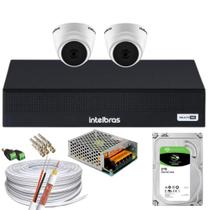 Kit 2 Câmeras 1220D Mic Internas dvr mhdx 3004-C 2tb C/ Microfone