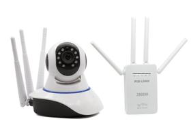 Kit 2 Cameras 3 Antenas Wifi & 2 Repetidores Roteadores Kit 2 Cameras 3 Antenas Wifi & 2 Repetidores Roteadores