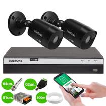 Kit 2 Câmeras Black Bullet Intelbras vhd 1220 B G6 Full HD 1080p + dvr mhdx 3104 04 Canais Kit 2 Câmeras Black Bullet Intelbras vhd 1220 B G6 Full HD 1080p + dvr mhdx 3104 04 Canais