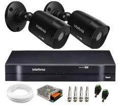 Kit 2 Câmeras Black Bullet Intelbras vhd 1220 Full HD 1080p + dvr mhdx Multi Hd 4 canais S/Hd
