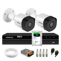 Kit 2 Câmeras Bullet HD 720p VHD 3130 B IP67 DVR Gravador Intelbras MHDX 1204 4 Canais 1TB SKY