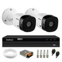 Kit 2 Câmeras Bullet HD 720p VHL 1120 B Infra 20m DVR Gravador de Video Intelbras MHDX 1204 4 Canais