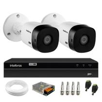 Kit 2 Câmeras de Segurança 20m Infravermelho HD 720p VHL 1120 B + DVR 1104 Intelbras + Acessórios