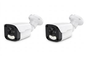 Kit 2 Câmeras de Segurança 5MP + Visão Noturna em Cores C/ Captação de Áudio