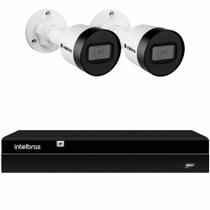 Kit 2 Câmeras de Segurança Bullet Intelbras Full HD 1080p VIP 1230 B G4 + Gravador Digital de Vídeo NVR NVD 1404 4 Canais + App de Monitoramento