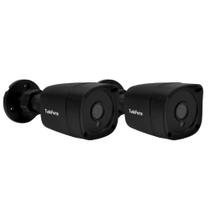 Kit 2 Câmeras de Segurança Full HD 1080p 2MP Bullet Black Visão Noturna de 20 Metros Lente 2.8mm Tudo Forte