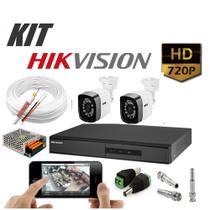 Kit 2 Câmeras de Segurança HD 720p DVR Hikvision 4 Canais S/HD