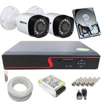 Kit 2 Câmeras de Segurança Híbridas 720p 1 Megapixel + DVR 4 Canais Com Acesso à Internet