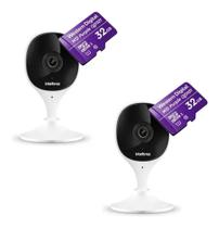 Kit 2 Câmeras de Segurança iMX branca Wi-fi Full hd Intelbras com Cartão 32gb Purple Intelbras