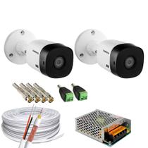 Kit 2 Câmeras de segurança Intelbras 1220b full HD+50m de Cabo e Conectores+1 Fonte 5amp 12v