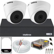 Kit 2 Câmeras de Seguranca Intelbras Dome vhl 1120d Dvr 4 canais multi hd