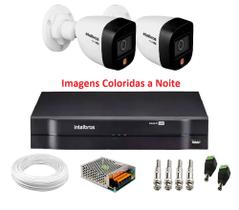 Kit 2 Câmeras de Segurança Intelbras vhd 1220 B Color Full HD 1080p 20m Infra dvr mhdx 4ch
