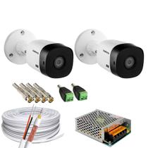 Kit 2 Câmeras de segurança Intelbras Vhl 1120b + 50m de Cabo e Conectores + 1 Fonte 5amp 12v