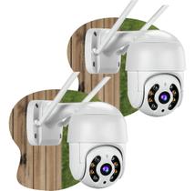 Kit 2 Câmeras De Segurança Interna E Externa Wifi Full Hd 1080p 360º Zoom Optico 4x App Icsee